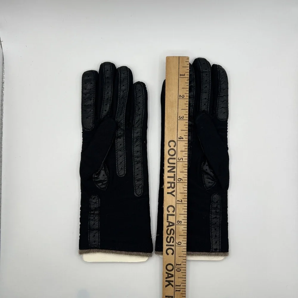 Vintage Isotoner Cashmere Lined Gloves Black Never Worn Original Box One Size - Picture 7 of 7